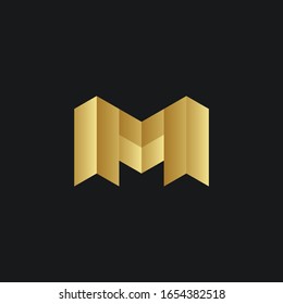 Anfangsbuchstaben M quadratisches Logo-Design