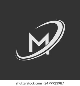 Initial Letter M Swirl Leaf Logo Set Concept symbol icon sign Design Element. Cosmetics, Natural Products, Health Care, Ecology, Spa Logotype. Vector