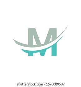 Anfangsbuchstabe m swoosh moderne Logo-Vektorillustration