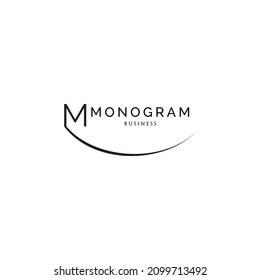 Initial letter M swoosh monogram logo design inspiration
