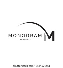 Initialbuchstabe M Swoosh Monogramm Logo-Design Inspiration
