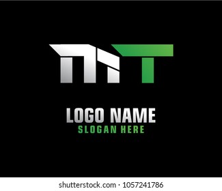 Initial letter M T logo template vector
