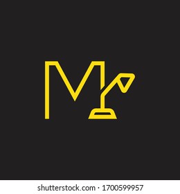 initial letter m table lamp logo