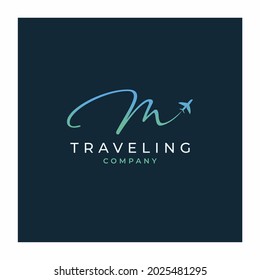 Initial Letter M Travel Logo Design