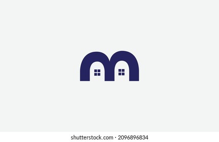 Initial letter M uppercase modern logo design template elements. Vector