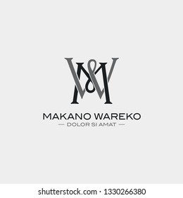 Initial Letter M & W Logo Template 