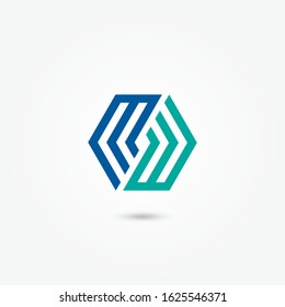 Initial letter M W logo icon template elements. Creative alphabet design vector. Vector illustrator