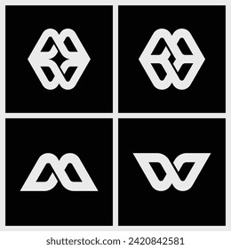 Initial letter M, W, M W, W M logo design concept. Elegant vector logo template on black background