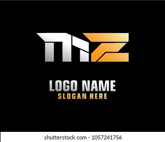 Initial letter M Z logo template vector