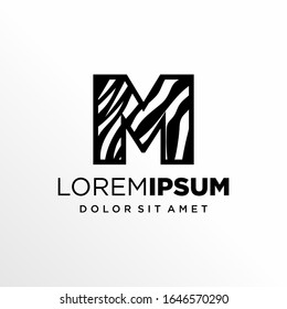 Initial Letter M Zebra Logo Design