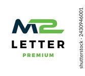 Initial Letter M2 Icon Vector Logo Template Illustration Design