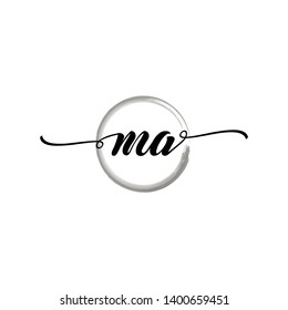 Initial letter MA beautiful handwriting logo vector template