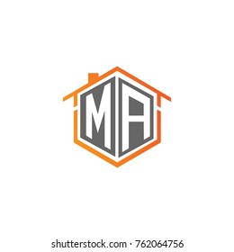 Initial letter ma house logo design