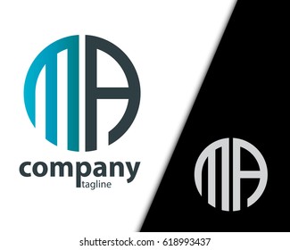 Initial Letter MA With Linked Circle Logo