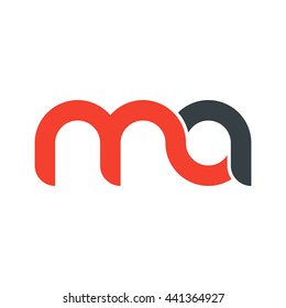 initial letter ma linked round lowercase logo red