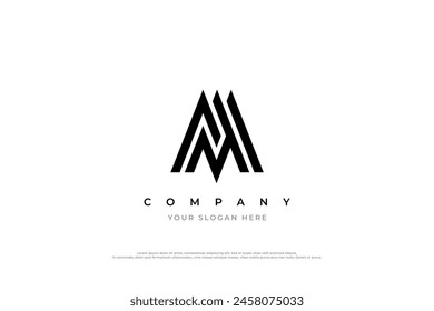 Initial Letter AM or MA Logo Design