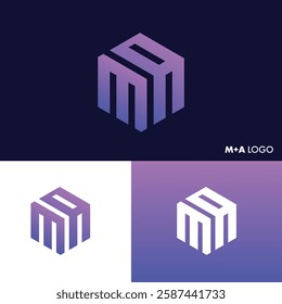 Initial Letter MA Logo or AM Logo Design Vector Template