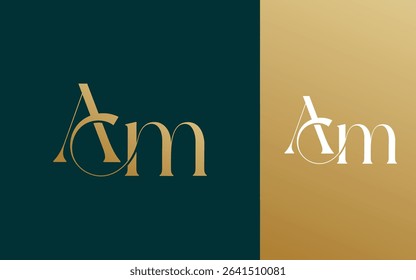 Initial letter AM MA logo design vector illustration for couple, wedding, and business