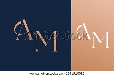 Initial letter AM MA logo design vector illustration for couple, wedding, and business