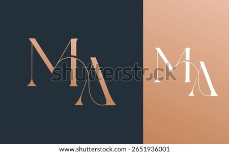 Initial letter MA AM logo design vector illustration for couple, wedding, and business