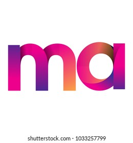 Initial Letter MA Logo Lowercase, magenta and orange, Modern and Simple Logo Design.