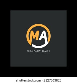 Initial Letter MA Logo, Minimal Alphabet Logo