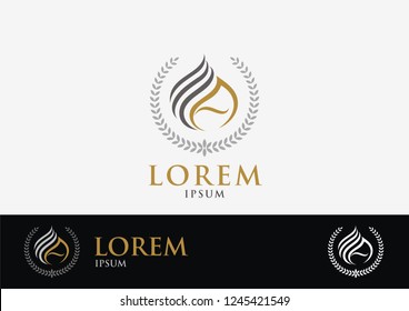 Initial letter MA logo template with abstract hair concept