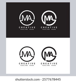 Initial Letter ma m aLogo Design with Creative Modern Business Typography Vector Template.