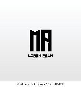 Initial letter MA minimalist art logo vector