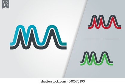 Initial Letter MA MN Linked Design Logo Company