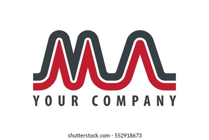 Initial Letter MA MN Linked Design Logo