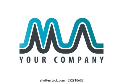 Initial Letter MA MN Linked Design Logo