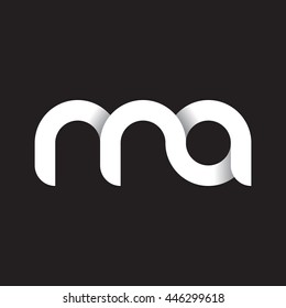 initial letter ma modern linked circle round lowercase logo white black