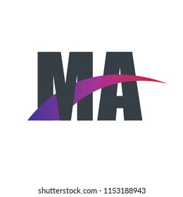 Initial Letter MA Overlapping Design Logo