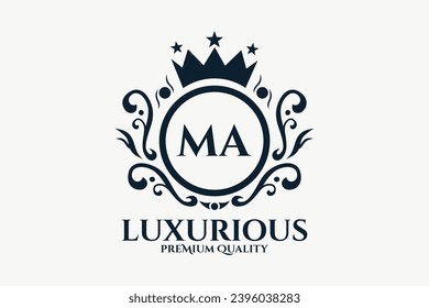 Initial  Letter MA Royal Luxury Logo template in vector art for luxurious branding  vector illustration.