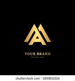 Initial letter MA with striped line. Luxury minimalist  logo design concept, fit for company and business.