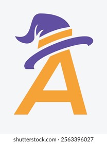 Initial Letter A Magic Hat Logo Design Concept For Magic Fantasy Symbol