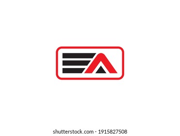 Initial letter mark E and A logo design template