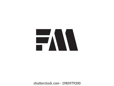Plantilla de diseño del logotipo F y M de la marca de letra inicial
