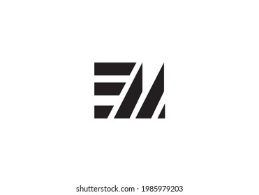 Plantilla de diseño del logotipo F y M de la marca de letra inicial