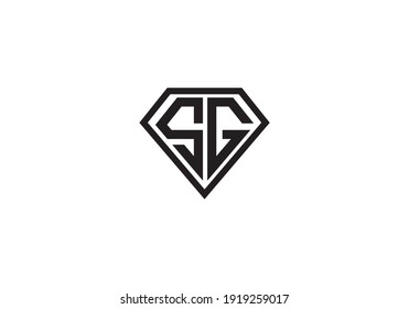 Initial letter mark S and G logo design template