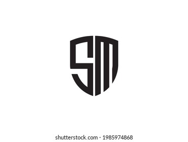 Plantilla de diseño de logotipo de marca de letra inicial S y M