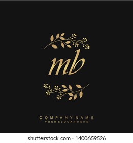Initial letter MB beautiful handwriting logo vector template