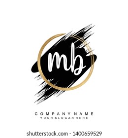 Initial letter MB beautiful handwriting logo vector template