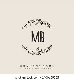 Initial letter MB beautiful handwriting logo vector template