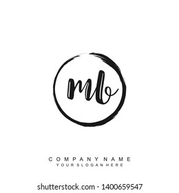 Initial letter MB beautiful handwriting logo vector template