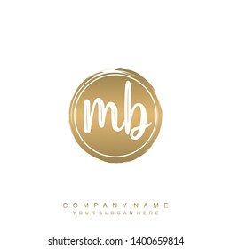 Initial letter MB beautiful handwriting logo vector template