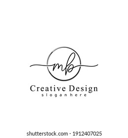 Ursprünglicher Buchstabe MB handgeschriebenes Logo für Kalligrafie. Handgeschriebenes Alphabet in der Logo-Vorlage. Buchstaben und Alphabet für Ihr Logo-Design.