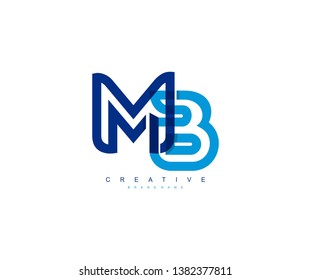 Initial Letter MB Linked Multicolor Modern Creative Logotype 