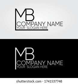 Diseño de logotipo de MB de carta inicial